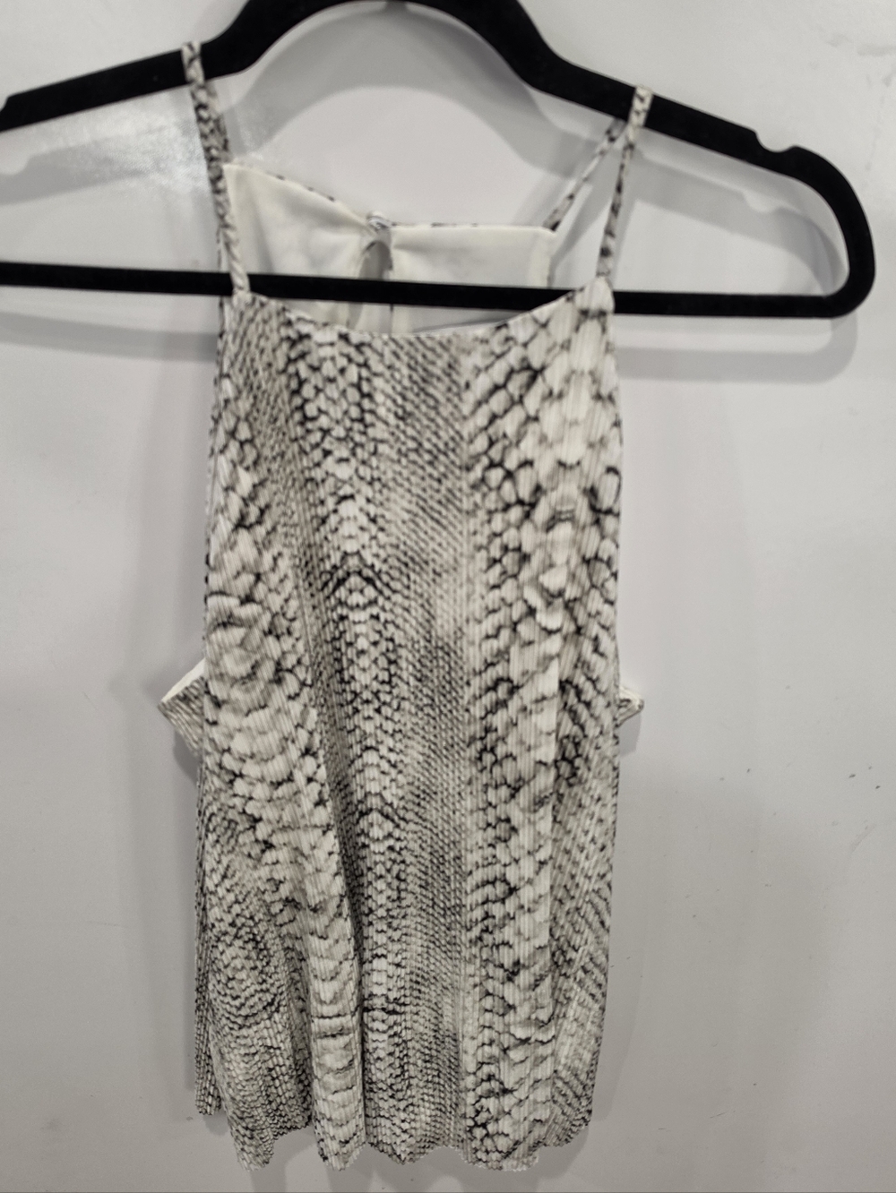 New Allison Joy Cream and Black Snake-Print Halter Top Sizw M